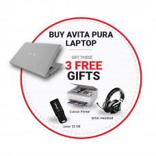 AVITA PURA 14" A6 4G 128G SSD W11H SPACE GREY BTS Bundle