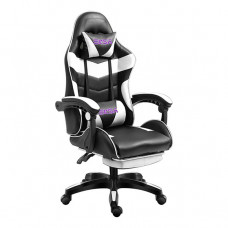 EKSA LXW-50 GAMING CHAIR BLACK-WHITE WITH FOOTREST