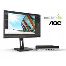 HP T1A T1A HP E-DESK 800G5MINI CI5-9500T 8 256 W11P+AOC27P2Q