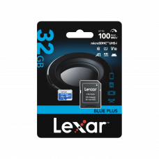 LEXAR 32GB Blue Plus microSDHC UHS I inc SD adapter 100MB/s