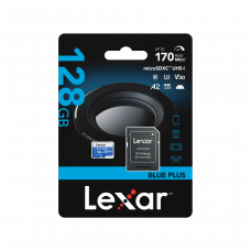LEXAR 128GB Blue Plus microSDHC UHS I inc SD adapter 100MB/s