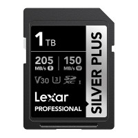LEXAR 1TB Pro Silver+ SDXC UHS-I Card,205MB/s 150MB/s r/w