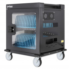 Manhattan 32-Port AC Chargin Cart Lockable SurgeProtect- 