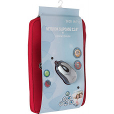 TECHAIR 11.6" RED NETBOOK SLEEVE & SLIM OPTICAL SILVR MOUSE