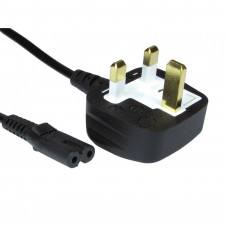 UK Mains to Figure 8 IECC7 2m Black OEM Power Cable uk plug 