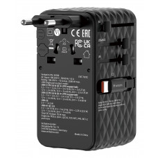 VERBATIM 70W GANIII UNIVERSAL TRAVEL ADAPTER 2 X USB-C CABLE
