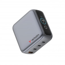 VERBATIM 140W 4-PORT MINI GAN CHARGER WITH TFT TOUCH DISPLAY