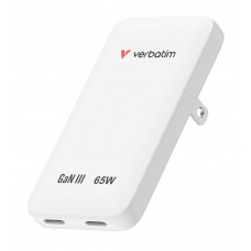 VERBATIM SLIM GaN WALL CHARGER 65W US/EU/UK WHITE