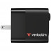 VERBATIM GaN CHARGER 65W 2 PORT RETRACTABLE CABLE UK/EU