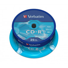CD-R DataLife Branded 80 min52x NonPrint RetSpind 25pk- 