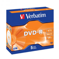 DVD-R, 16x, Branded, Silver Non Print Surface,Jewel Case 5pk