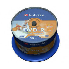 DVD-R,16x,White Wide InkJet Printable Surface 50pk