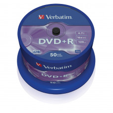 DVD+R, 16x, Branded, Silver Non Print Surface 50pk - 