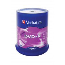 DVD+R, 16x, Branded, Silver Non Print Surface 100pk