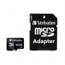 Verbatim Micro SDHC Class 4 16GB (Incl Adaptor)