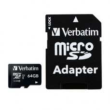 Verbatim MICRO SDXC CARD 64GB CLASS 10 INC ADAPTER