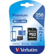 VERBATIM MICRO SDXC PREMIUM 256GB CLASS 10 INC ADAPTER