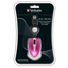 Optical Mini Travel Mouse Hot Pink USB