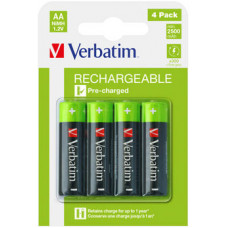 VERBATIM RECHARGEABLE BATTERY AA 4 PACK / HR6