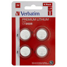 VERBATIM LITHIUM BATTERY CR2025 3V 4 PACK