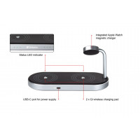 VERBATIM WCS-03 ALUMINIUM 3-in-1 Qi MFi Dual WIRELESS + APPL