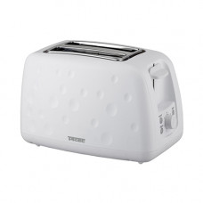 T4TEC WHITE QUIRKY 2 SLICE TOASTER REMOVABLE CRUMB TRAY